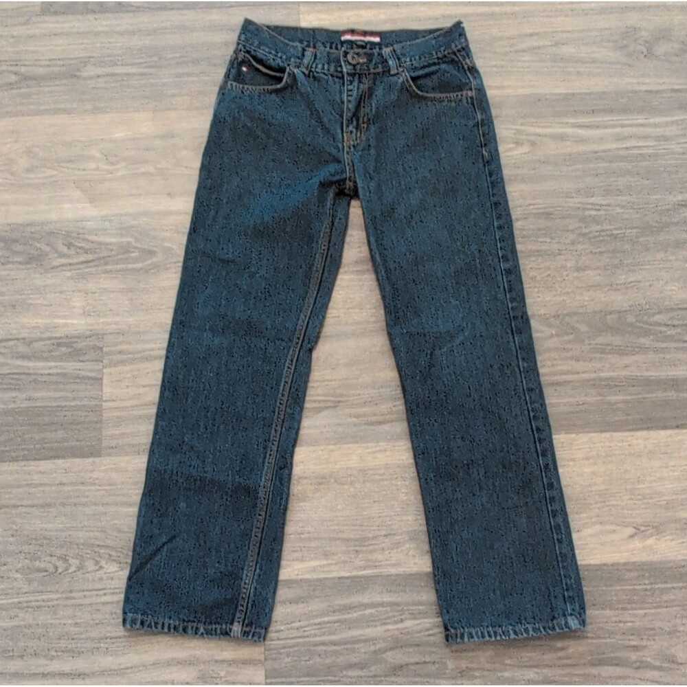 Tommy Hilfiger Boys Straight Regular Fit Blue Denim Jeans Size 16 Medium Wash